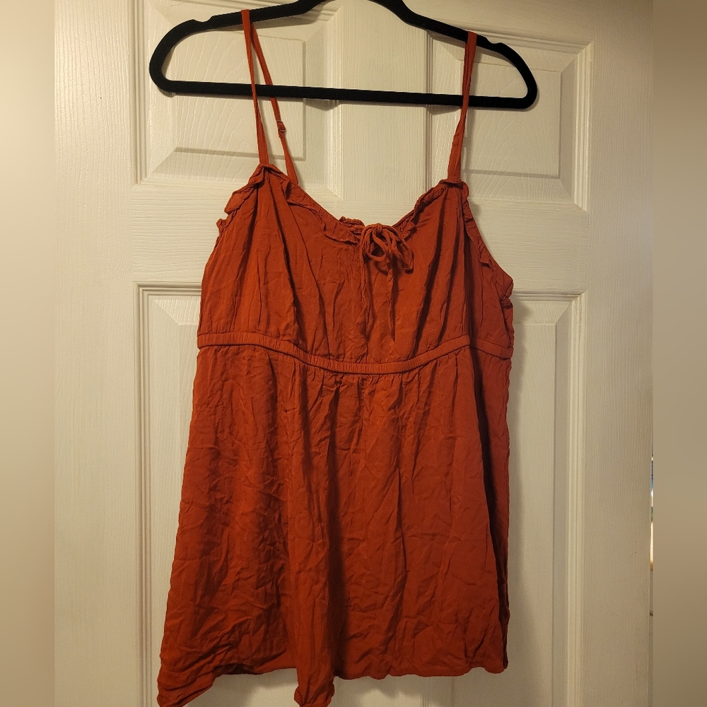 Burnt orange babydoll tank top torrid size 0